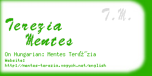 terezia mentes business card